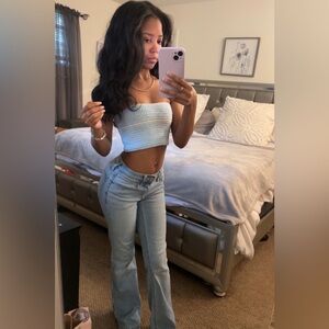 Azul crochet tube crop top🩵